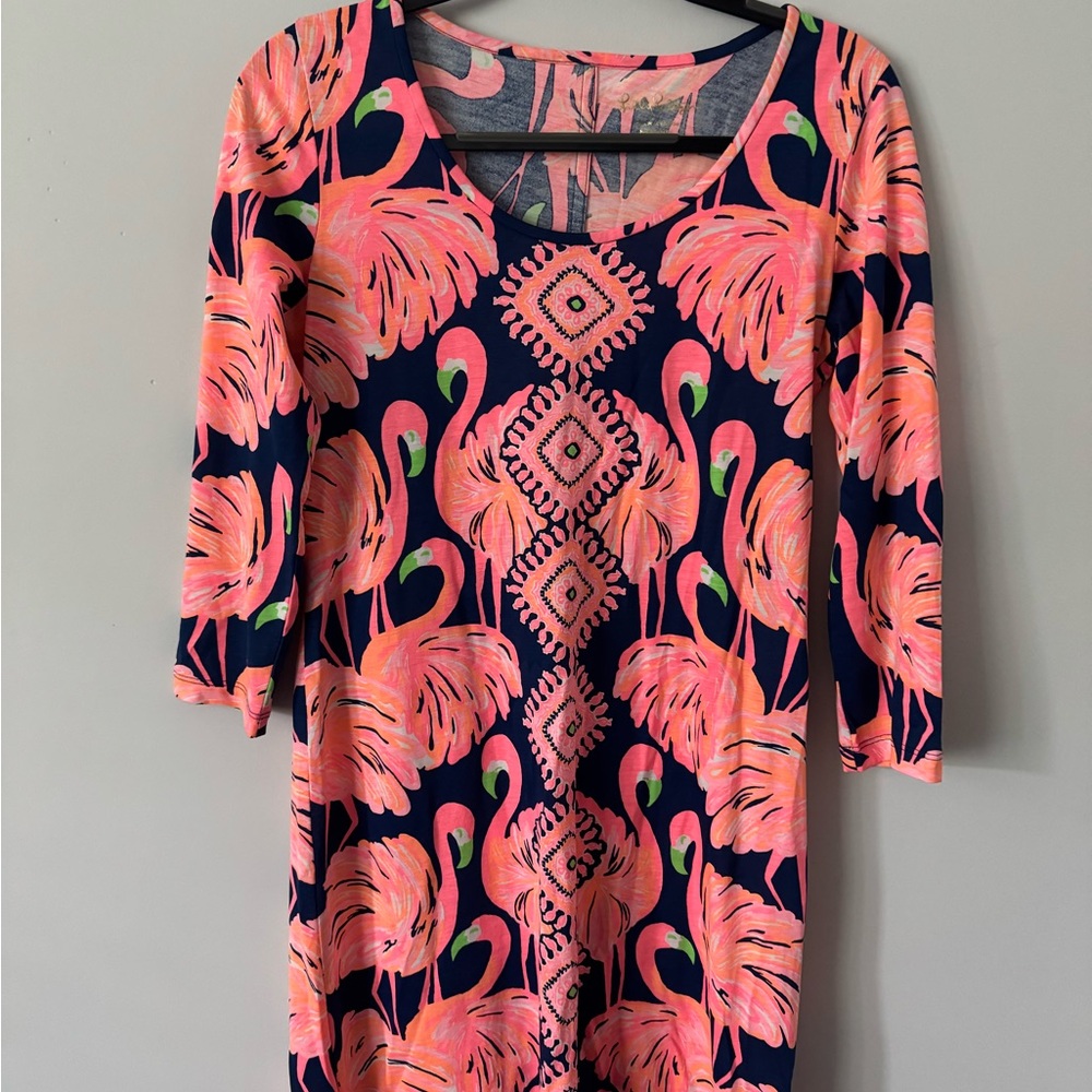 Lily Pulitzer, Tropical Flamingo Print Dress
